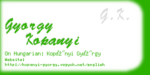 gyorgy kopanyi business card